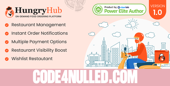 HungryHub v1.0 - On Demand Food Ordering Platform - nulled