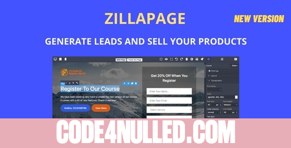 Zillapage v1.2.1 - Landing page and Ecommerce builder - nulled