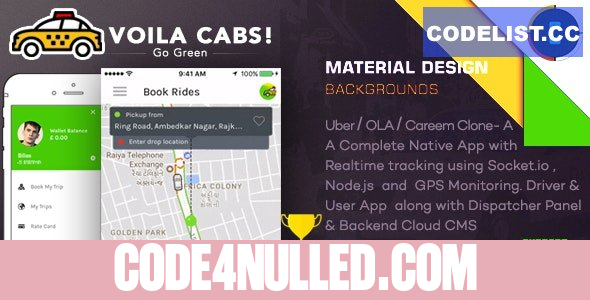 Taxi Booking App v1.0.5 - A Complete Clone of UBER with User,Driver & Backend CMS Coded with Native Android