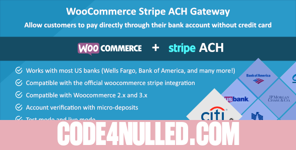 Woocommerce Stripe ACH Gateway v1.0.7
