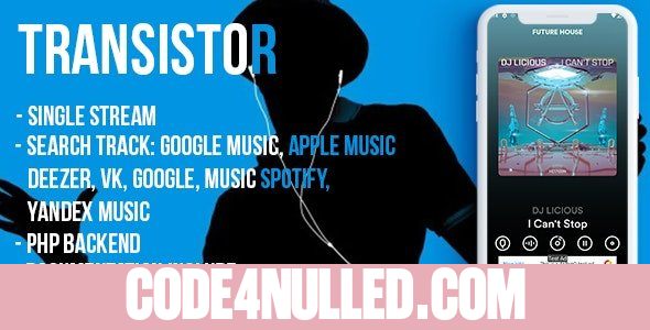 Transistor B (android) v1.0 - live radio, chat, news, php backend