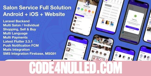 Multi Salon, Individual Appointments Booking System Full App Solution Flutter / Laravel / Angular v6.0