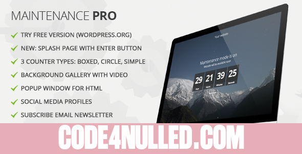 Maintenance PRO v3.6 - WordPress plugin
