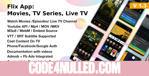 Flix App v1.3 - Movies - TV Series - Live TV Channels - TV Cast