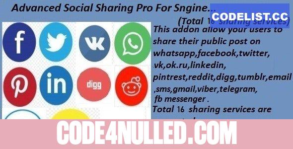 Advanced Social Sharing Pro For Sngine - 21 February 2022