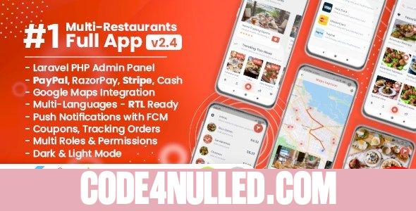 Food Delivery Flutter + PHP Laravel Admin Panel v2.4.1