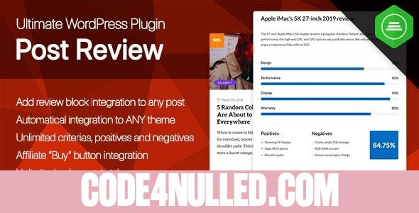 Ultimate Post Review v1.0.1 - Responsive WordPress Posts Reviews and Rating plugin