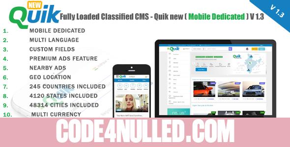 Quik new v1.3 - Fully Loaded Classified Ads CMS
