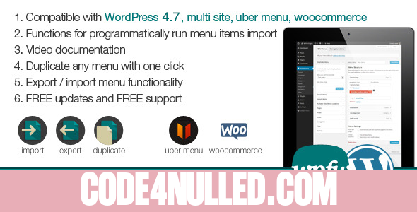 WordPress Menus Management v1.6