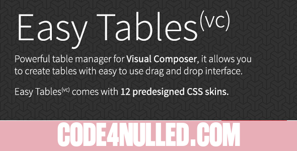 Easy Tables v1.0.11 - Table Manager for Visual Composer