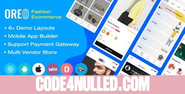 Oreo Fashion v2.0.1 - Full React Native App for Woocommerce