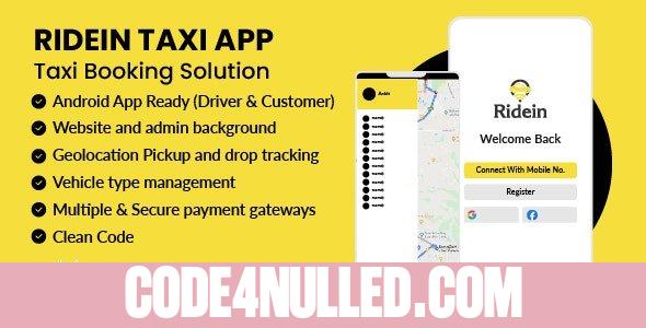 RideIn Taxi App v1.0 - Android Taxi Booking App With Admin Panel