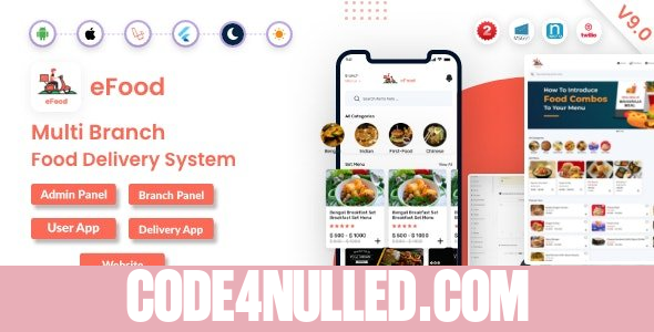 eFood v9.2 - Food Delivery App with Laravel Admin Panel + Delivery Man App - nulled