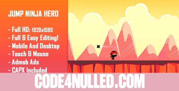 Jump Ninja Hero - HTML5 Game + Mobile Version! (Construct 2 / Construct 3 / CAPX)