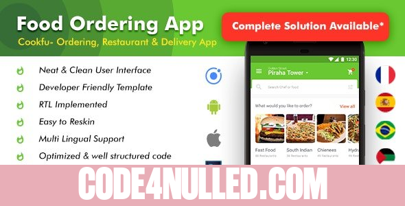 Food Delivery App v2.0 - Food Ordering App - Android + iOS App Template|3 Apps| Multi Restro Cookfu (IONIC 4)