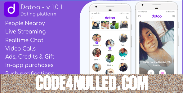 Datoo v1.0.1 - Dating platform with Live Steaming and Video calls + Admin Panel