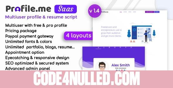 Profile.me v1.4 - Saas Multiuser Profile & Resume Script - nulled