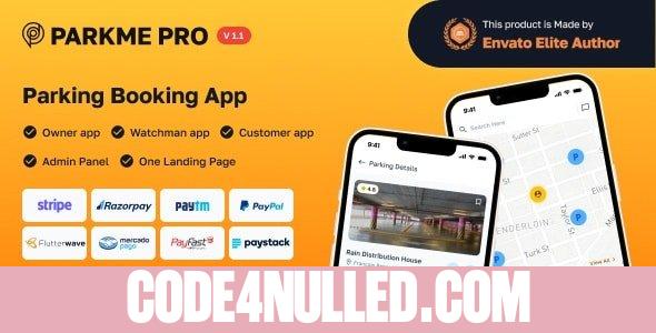 ParkMePRO v1.2 - Flutter Complete Car Parking App with Owner and WatchMan app