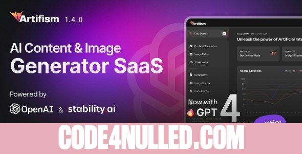Artifism v2.0.0 - AI Content & Image Generator SaaS - nulled