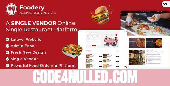 Foodefy v9.3 - Single Restaurant Online Food Ordering Laravel Website Platform - nulled