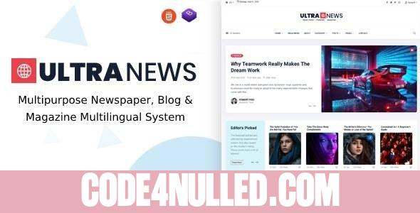 UltraNews v3.4.0 - Laravel Newspaper, Blog and Magazine Multilingual System - nulled