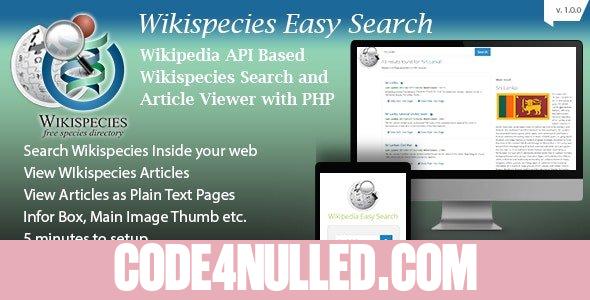 Wikispecies Easy Search v1.0 - Wikipedia API Based PHP Dictionary Script