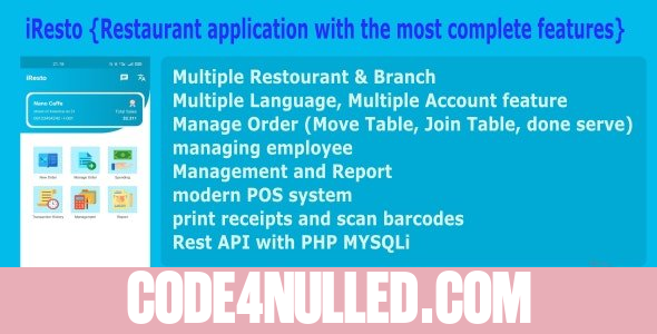 iResto v1.0.0 - Restaurant application with the most complete features, with rest API and multi access
