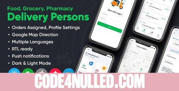 Delivery Person for Food, Grocery, Pharmacy, Stores React Native v1.0 - Wordpress Woocommerce App