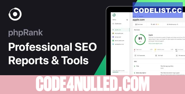 phpRank v1.6.0 - SEO Reports & Tools Platform (SaaS) - nulled
