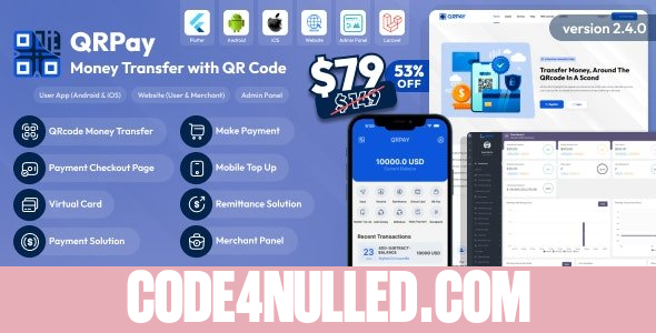 QRPay v2.5.0 - Money Transfer with QR Code Full Solution - nulled