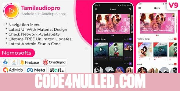 Tamilaudiopro v9.3 - Online Music Streaming Apps - nulled