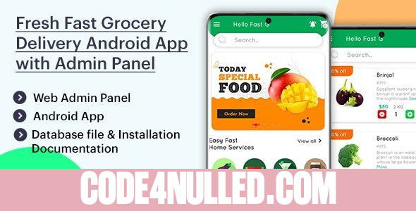 Fresh Fast Grocery Delivery Android App with Interactive Admin Panel v1.1