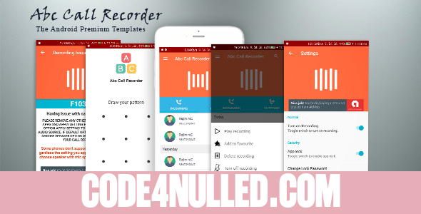 Abc Call Recorder v1.1 - Beautiful UI, Admob, Firebase Push Notification, Admin Panel