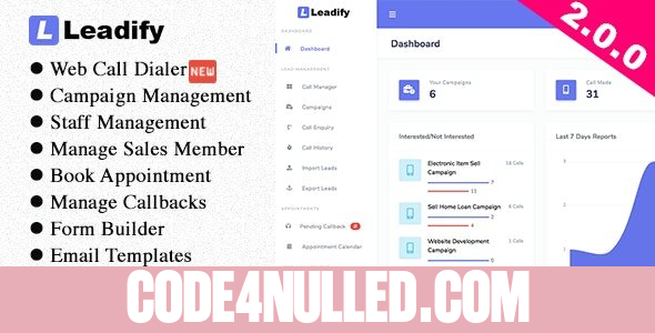 Leadify v2.0.0 - Lead & Call Center CRM - nulled