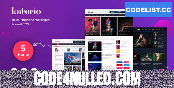 Katerio v1.0.6 - News, Magazine Multilingual Laravel CMS
