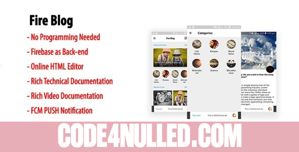 Fire Blog v1.3 - Native Android Blog or News App with Firebase Back-end