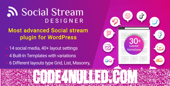 Social Stream Designer v1.1.5 - Instagram Facebook Twitter Feed - Social media Feed Grid Gallery Plugin