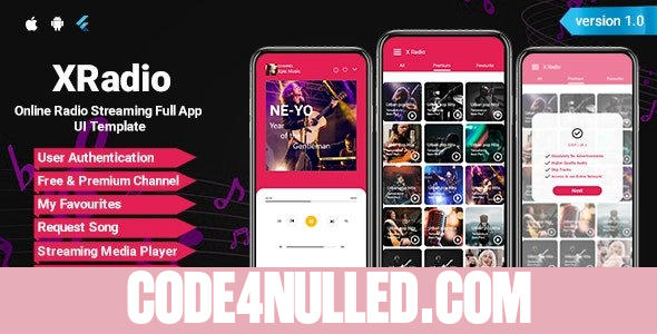 XRadio v1.0 - Online Radio Streaming Flutter App UI Kit