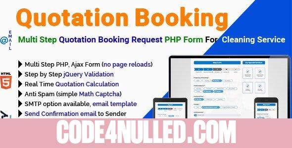Quotation Booking v2.9.2 - Multi Step Quotation Booking Request PHP Form For Cleaning Service
