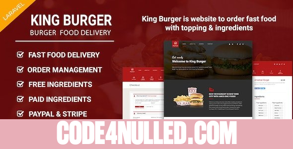 King Burger v1.3 - Restaurant Food Ordering website with Ingredients In Laravel