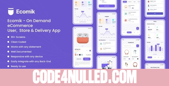 Ecomik v1.0 – Ecommerce Flutter App Template for User, Store and Delivery