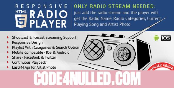 HTML5 Radio Player v1.6.1 - Visual Composer Addon