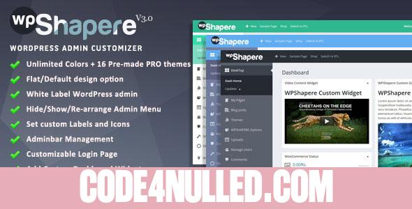 Wordpress Admin Theme - WPShapere v3.0
