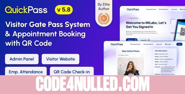 QuickPass v5.8 - Appointment Booking & Visitor Gate Pass System With Qr Code - nulled