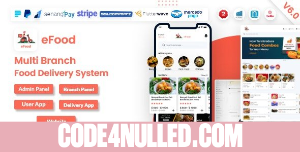 eFood v6.0 - Food Delivery App with Laravel Admin Panel + Delivery Man App - nulled