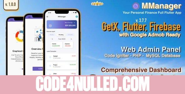 MManager v1.0 - Personal Finance Full Flutter App, with Chart Report | GetX | Web Admin Panel