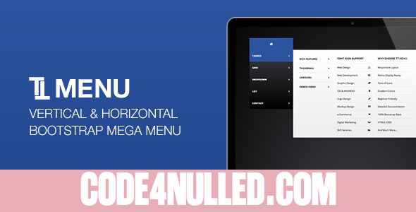 TT Menu - Vertical Horizontal Bootstrap Mega Menu