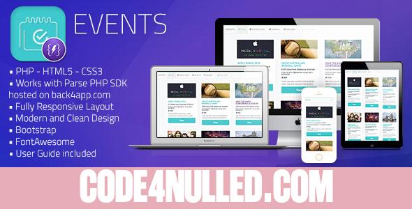 Events | PHP Event Sharing Web Template (Parse PHP)