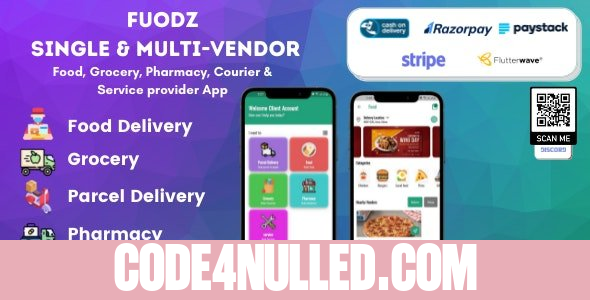 Fuodz v1.3.7 – Grocery, Food, Pharmacy Courier & Service Provider + Backend + Driver & Vendor app