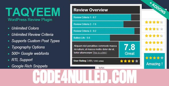Taqyeem v2.6.4 - WordPress Review Plugin
